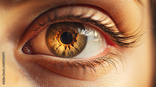 Close-Up of Woman’s Eye with Light Catch. Eyesight Concept