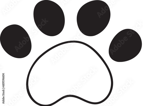 Cat paw doodle vector illustration