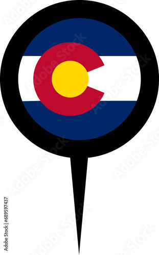 Colorado Flag Location Pin