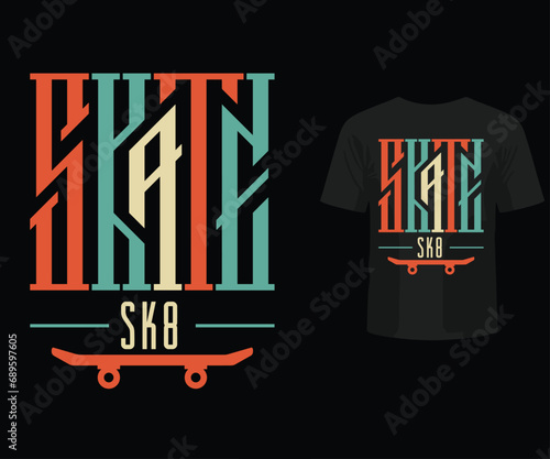 Vector skating board USA color full t shirt design also use for poster frame mug album  