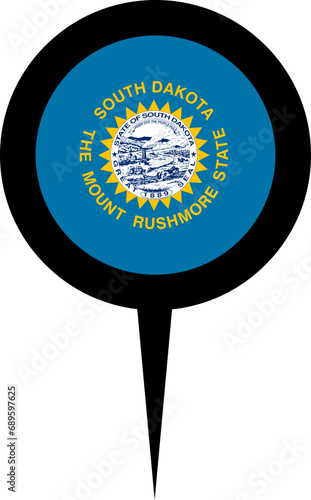 South Dakota Flag Location Pin photo