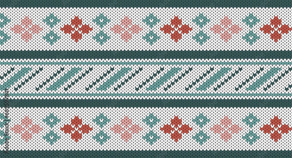 Knitted pattern, Festive Sweater Design. Seamless Knitted Pattern Knitted pattern, Festive Sweater Design. Seamless Knitted Pattern