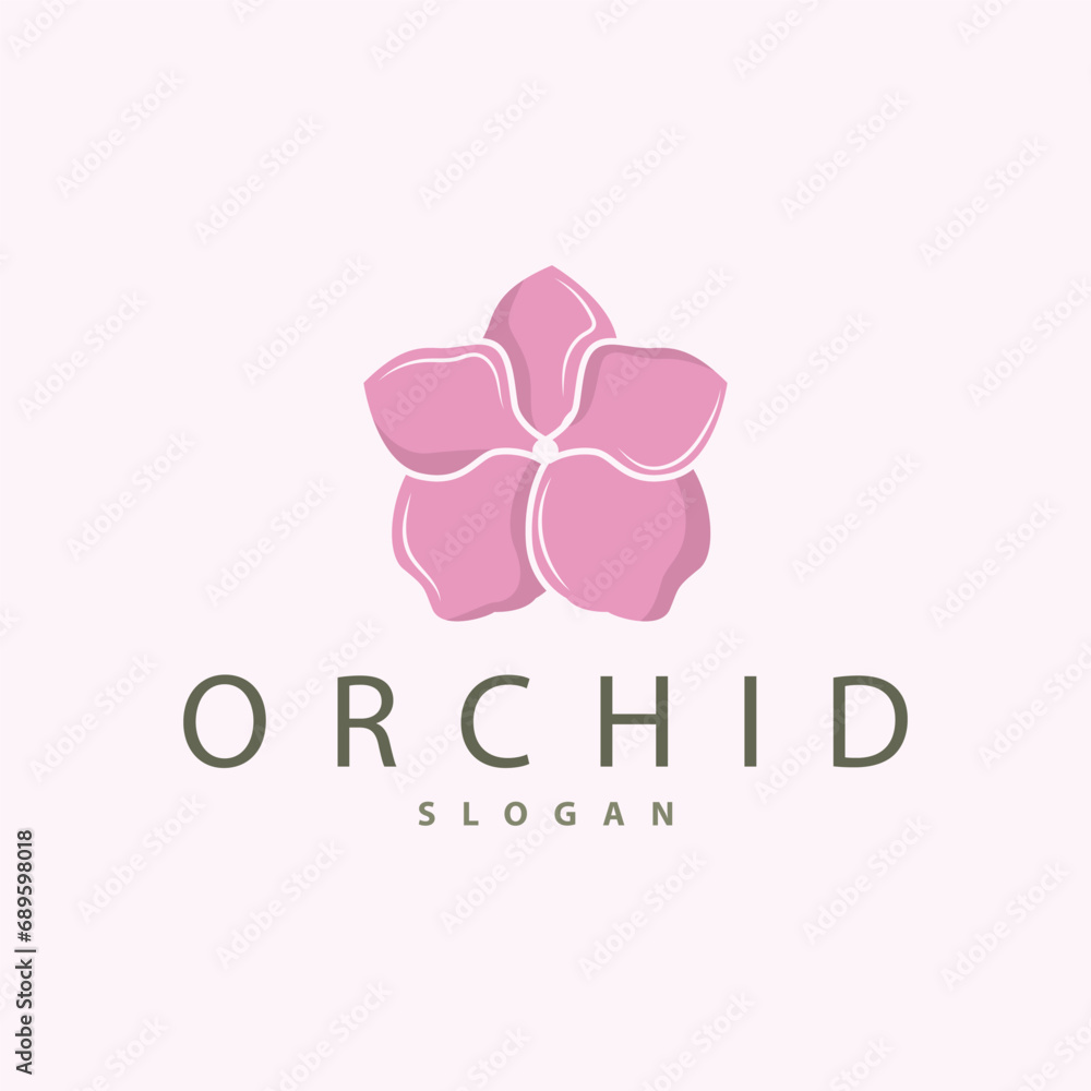 Orchid logo simple luxurious and elegant flower design for salon cosmetics spa beauty