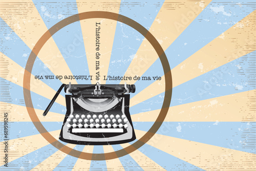 vintage typewriter illustration