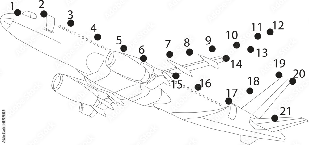 Air plane dot to dot Air plane dot to dot