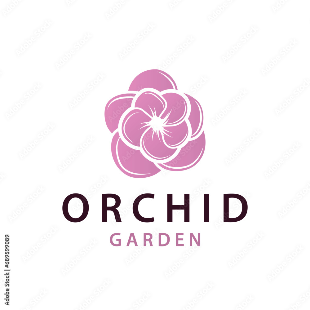 Fototapeta premium Orchid logo simple luxurious and elegant flower design for salon cosmetics spa beauty