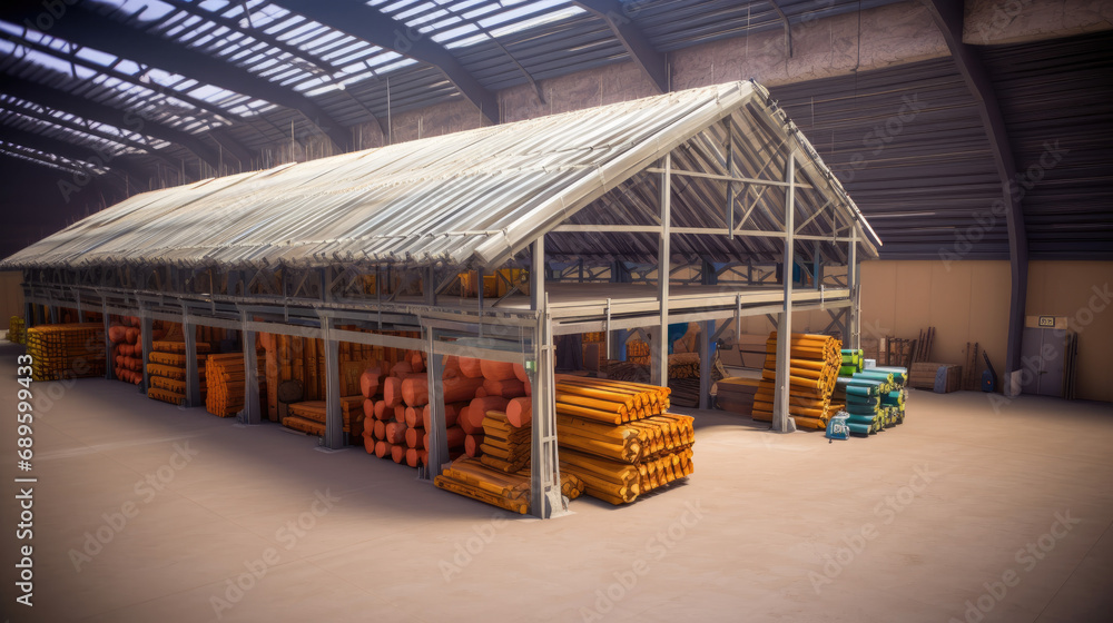 Fototapeta premium Wholesale Storehouse. Inside View of Construction Materials