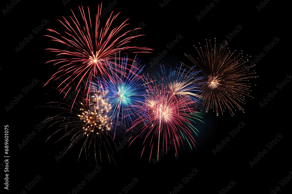 Background abstract firework for celebrate, Fire work Fire cracker in the night of new year chinese new year, Happy 2024