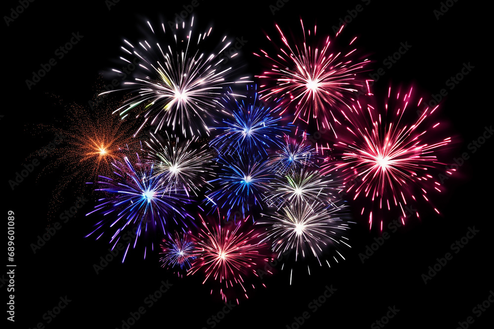 Background abstract firework for celebrate, Fire work Fire cracker in the night of new year chinese new year, Happy 2024