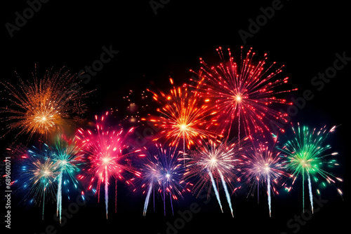 Background abstract firework for celebrate, Fire work Fire cracker in the night of new year chinese new year, Happy 2024