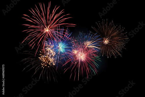 Background abstract firework for celebrate  Fire work Fire cracker in the night of new year chinese new year  Happy 2024