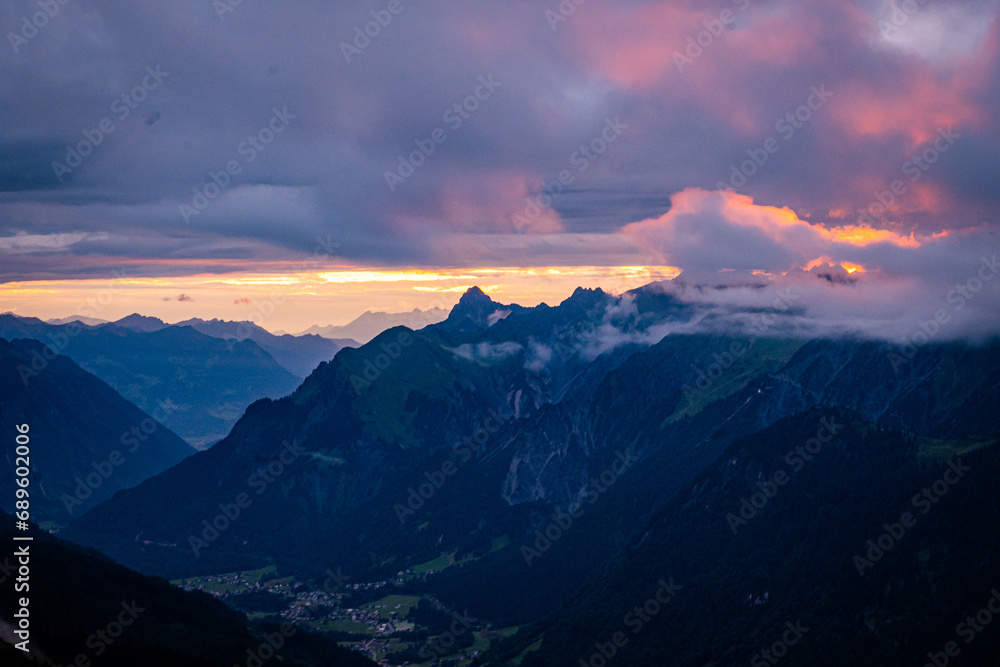 sunset in the mountains