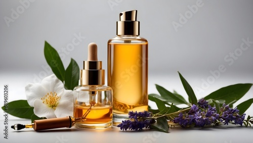 mock-up of cosmetics bottle with dispenser for essential oil or perfume