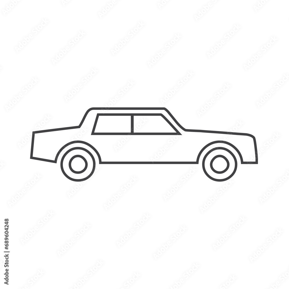 Vector illustration of sedan line art