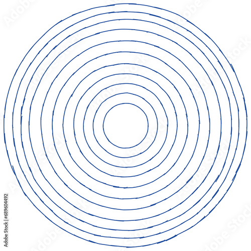 Circles Ball Pen Lines Blue Isolated  photo