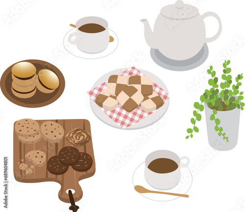 ティータイムのお菓子と紅茶