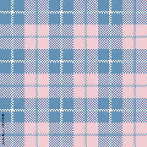 Plaid check seamless patten. Vector Tartan pink and gray plaid textured background. Traditional fabric print. Checkered plaid texture for fashion, print, design