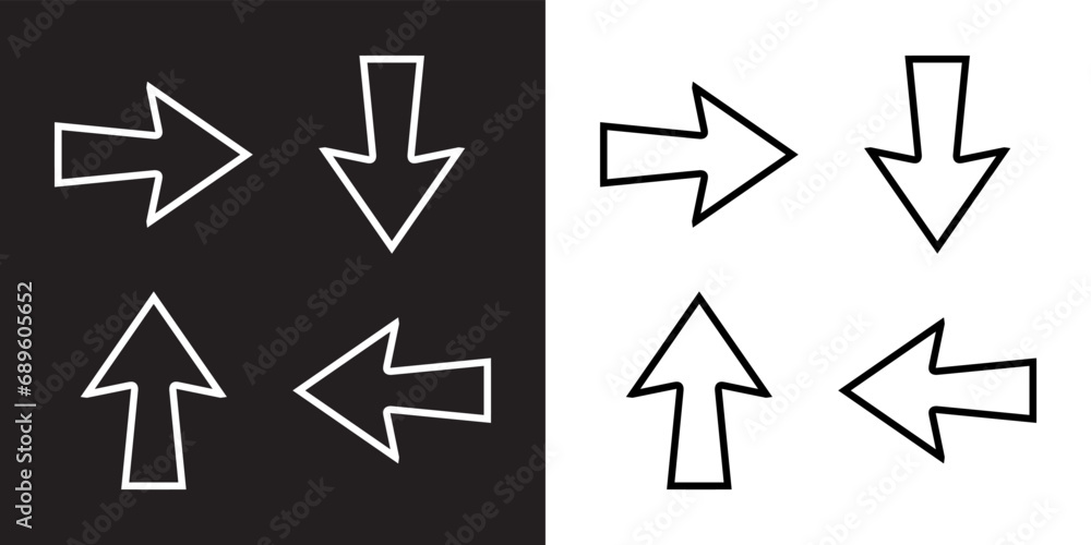 Arrows in different direction icon vector. Four Arrows icon sign symbol in trendy flat style. Recycling vector icon illustration isolated on black and white background Arrows in different direction icon vector. Four Arrows icon sign symbol in trendy flat style. Recycling vector icon illustration isolated on black and white background