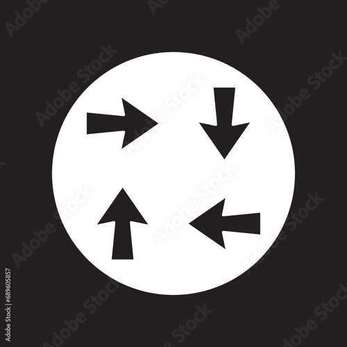 Free Download Arrows in different direction icon vector. Four Arrows logo design. Recycling vector icon illustration in circle isolated on black background - GFXLoad