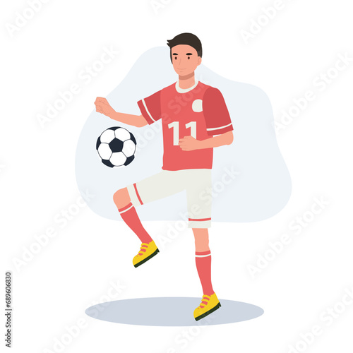 football player. Man Kicking Ball. Soccer Player. male characters playing football.