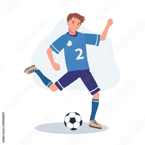 football player. Man Kicking Ball. Soccer Player. male characters playing football.