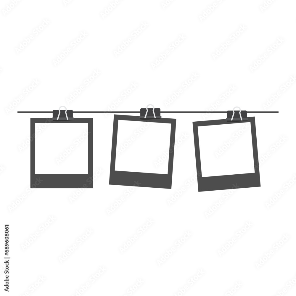 Polaroid photo frame with paper clips Polaroid photo frame with paper clips