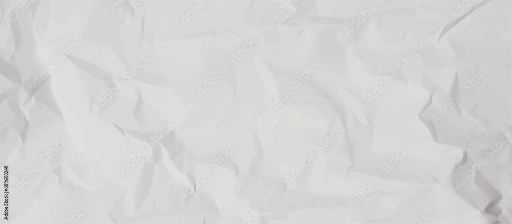 Naklejka premium White creased crumpled paper sheet texture can be use as background. Ragged White Paper, white waxed packing paper texture. 