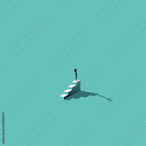 Business career ambition and challenge, minimal illustration. Symbol of opportunity, progress. Editable vector.
