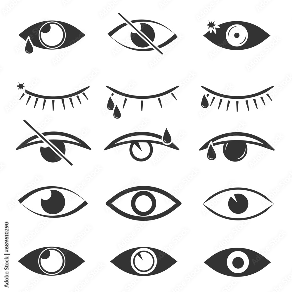 Open and closed eyes images, sleeping eye shapes with eyelash, vector supervision and searching signs. Eyesight symbol. Simple eye collection. View and eye vector linear icon set. Look and vision icon Open and closed eyes images, sleeping eye shapes with eyelash, vector supervision and searching signs. Eyesight symbol. Simple eye collection. View and eye vector linear icon set. Look and vision icon
