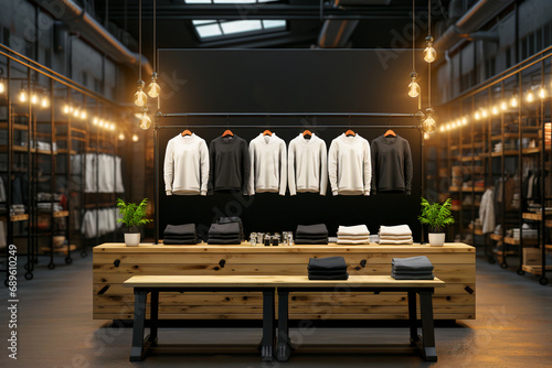 Urban Apparel Boutique with Blank Hoodies