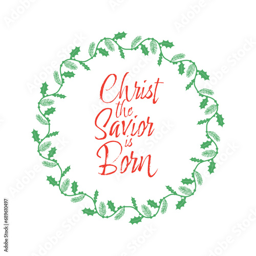 Digital illustration of a "Christ the Savior is Born" background
