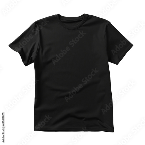 Black T-shirt template on transparent background, ai technology
