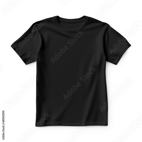 Black T-shirt template on transparent background, ai technology