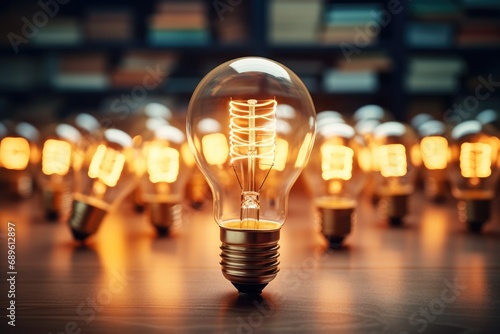 Light Bulbs as symbol of idea, Creativity, Education, Learning. photo