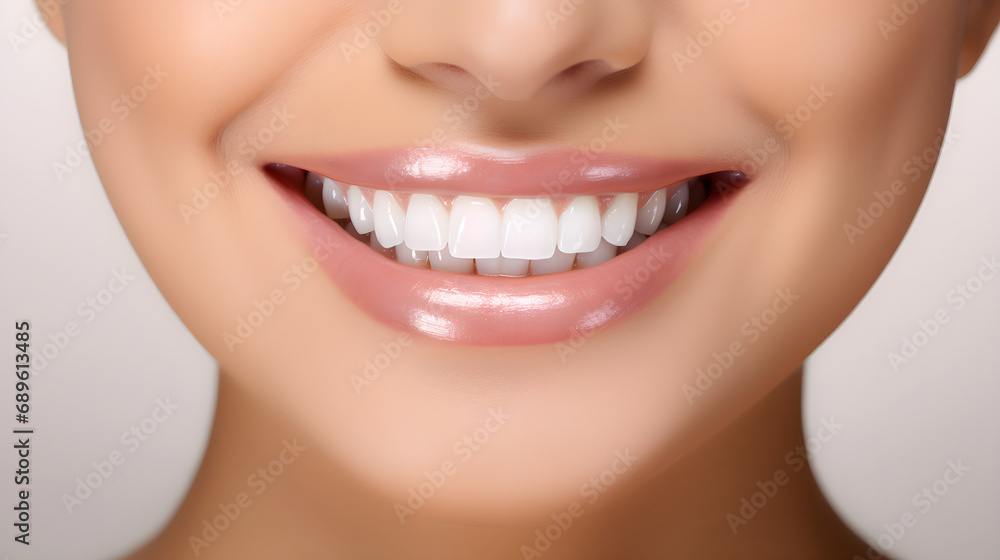 Beautiful smile with white teeth for advertising Beautiful smile with white teeth for advertising