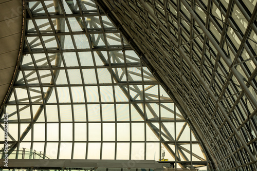 the modern structure of building terminal at airport