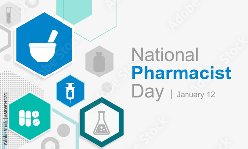 Pharmacist day is observed every year on January 12, The day focuses on the importance of pharmacists, and it honors how much they impact our health and well-being. Vector illustration