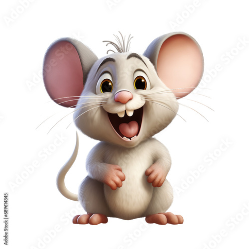 Isolated Cartoon Mouse on a transparent background
