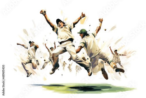 Spirited Cricket Craze Showcase on a transparent background photo