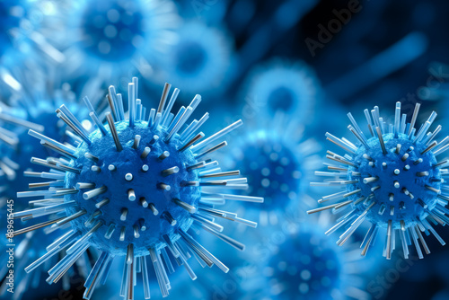 coronavirus, Influenza background and flu outbreak pandemic medical health concept. disease cells