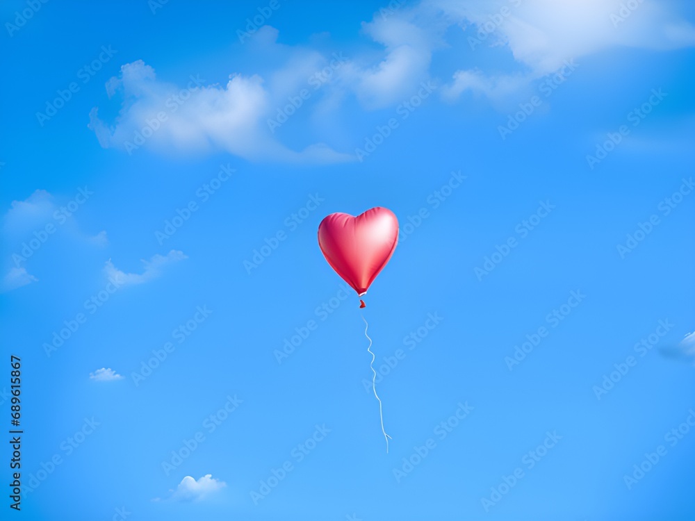 heart balloon in the blue sky heart balloon in the blue sky