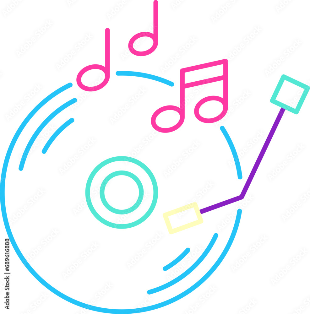 DJ neon icon DJ neon icon