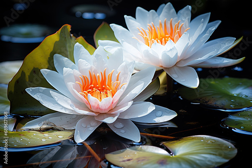 Close-up lotus flower in the lake