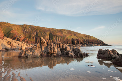 Presipe Bay on the Pembrokeshire coast path in Wales photo