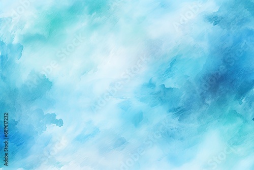 Blue turquoise teal mint cyan white abstract watercolor - background