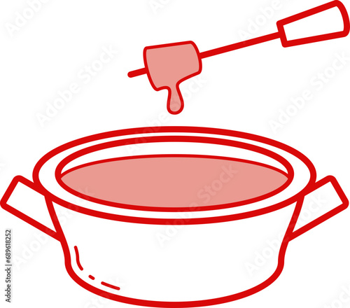 Cheese fondue icon