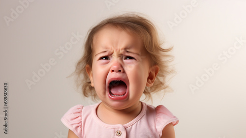 an adorable baby girl crying
