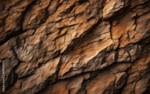 Closeup texture of a rough cracked crumbled mountain surface for design