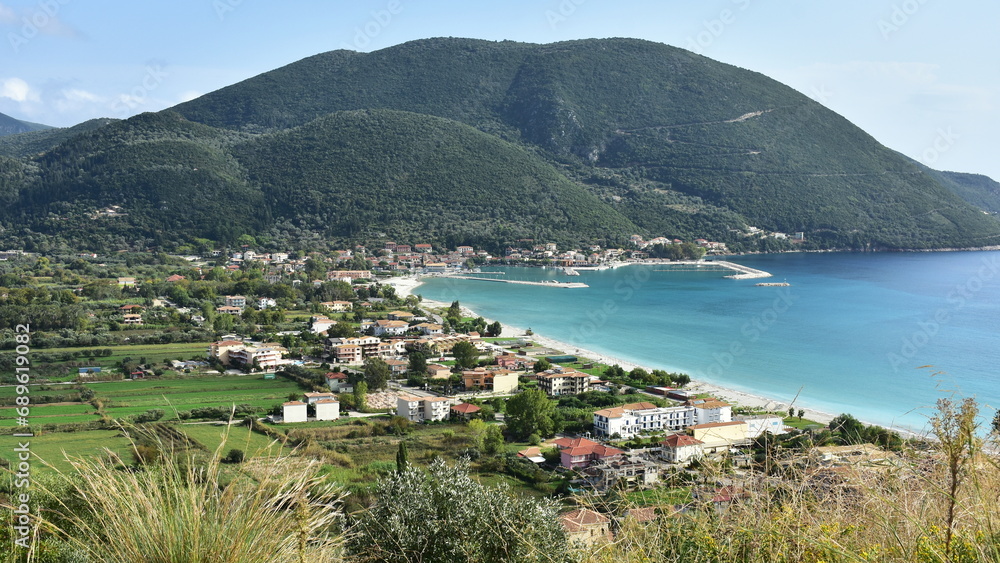 view on Vasiliki village on island Zakyntos,Greece