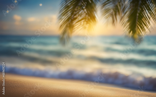 Abstract defocused beach landscape for abstract template 